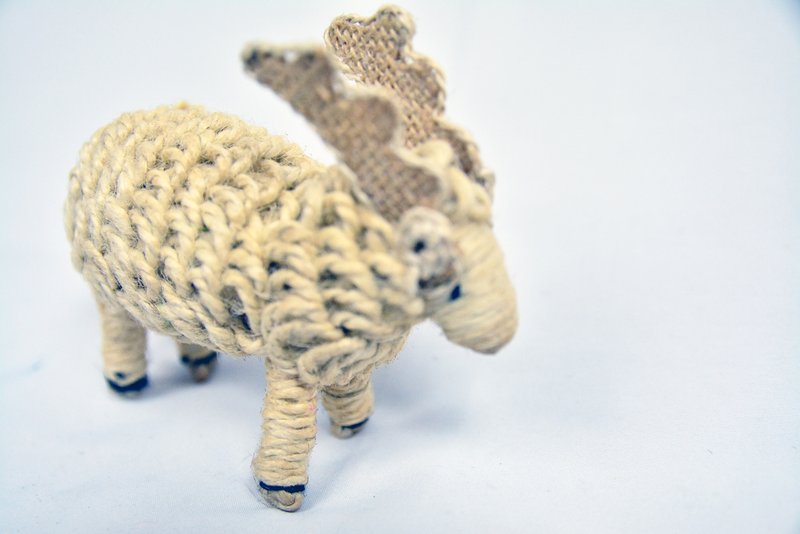 Jute animal horned sheep _ _ fair trade - ของเล่นเด็ก - พืช/ดอกไม้ สีทอง