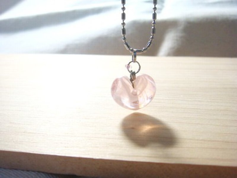 Yuzu Lin Liuli-Necklace-Sweet Love-Lover Pink - Necklaces - Glass Pink