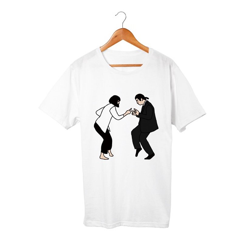 Mia & Vincent T-shirt - เสื้อฮู้ด - ผ้าฝ้าย/ผ้าลินิน ขาว