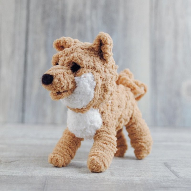 クローン化された12センチメートルペット[feiwaフェイ] Q版の人形手作り人形ペット柴犬（ようこそあなたの犬を注文するために） - 人形・フィギュア - その他の素材 ブラウン