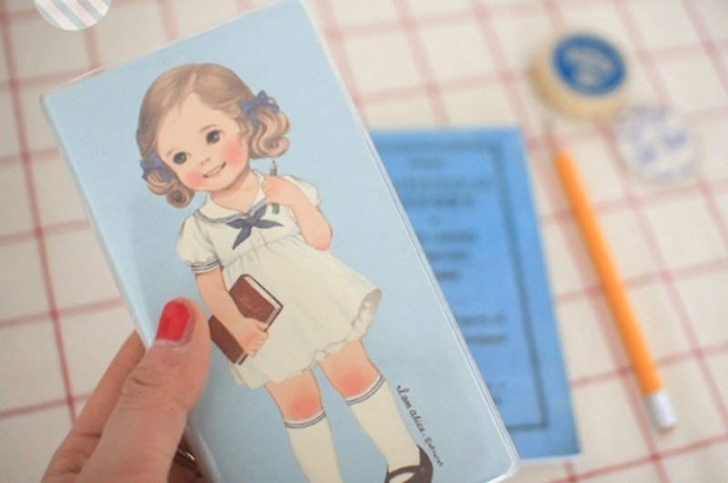 韓國【Afrocat】paper doll mate pocketbook.2〈Alice〉隨身筆記本 可愛 手作 創意 - 筆記本/手帳 - 紙 藍色