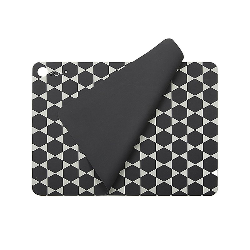 Square Silicone Placemat-Dark Night Stars | OYOY - Place Mats & Dining Décor - Silicone Black