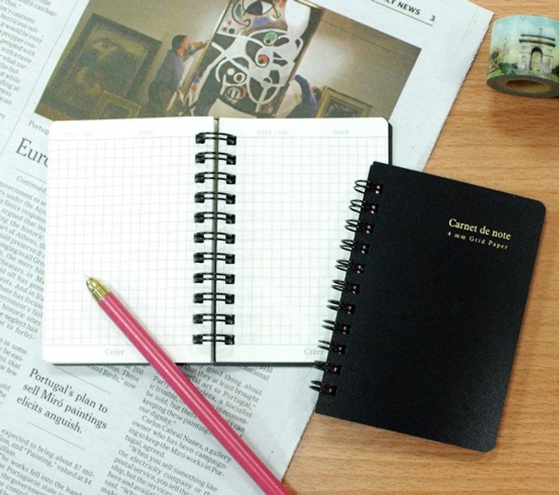 [Creer] 100K double coil square eye notebook (50 photos) - Notebooks & Journals - Paper Black