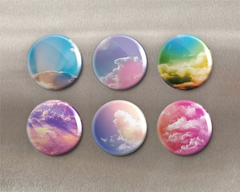 Caiyun-Magnet (6pcs)/Badge (6pcs)/Birthday Gift【Special U Design】 - Magnets - Other Metals Multicolor