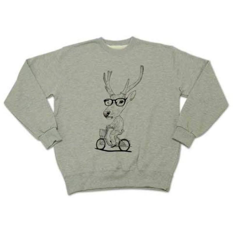 Deer bicycle（sweat） - T 恤 - 其他材質 