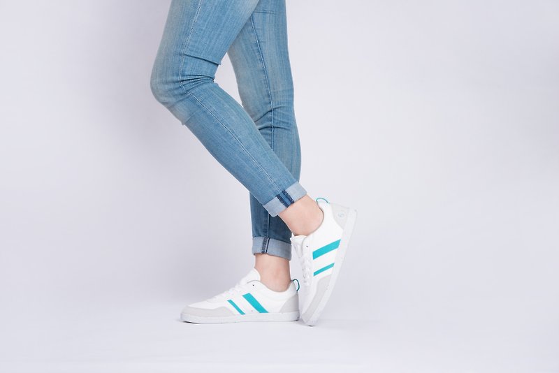 寶特瓶製休閒鞋  Opale 休閒系列   白/天空藍   女生款 - 女款休閒鞋 - 環保材質 白色