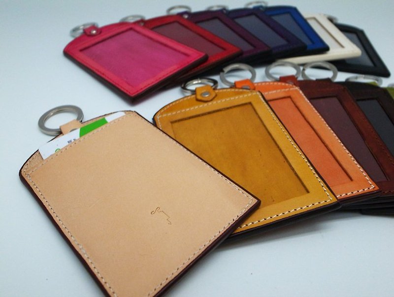 Leather hand-dyed straight identification card holder (can be used as a leisure card/ticket holder) - อื่นๆ - หนังแท้ 
