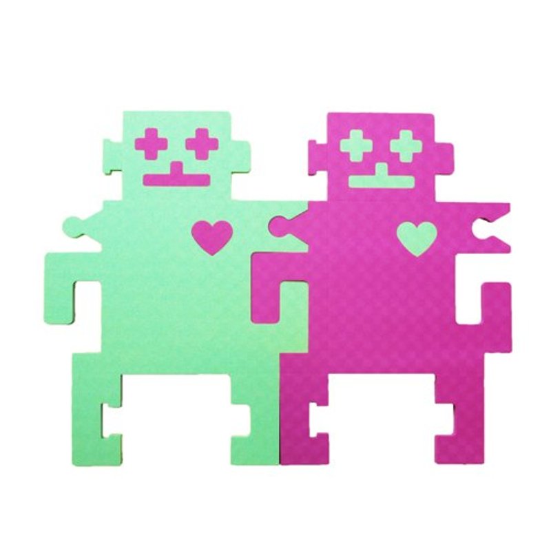 【ドット·デザイン]色の組み合わせにロボットパッド12  - ピンク、緑 - ウォールデコ・壁紙 - プラスチック 多色