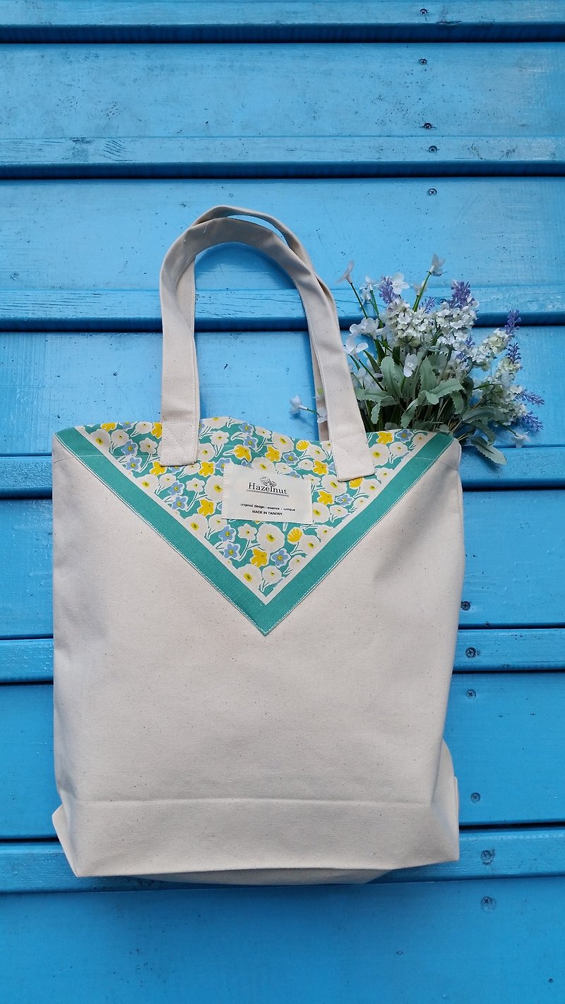 Nordic special yellow-green floral pattern bag. - Messenger Bags & Sling Bags - Other Materials White