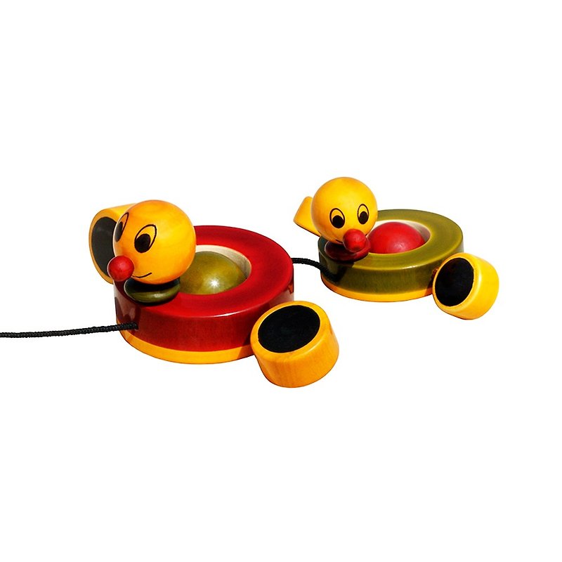 MAYA large duck with ducklings hand car - Kids' Toys - Wood Multicolor