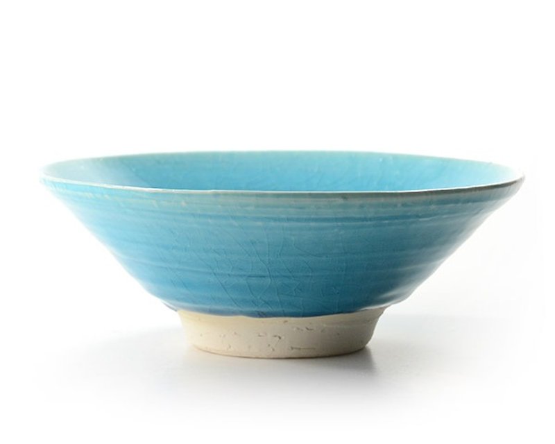 Turkish evening twilight blue flat bowl (large) - จานเล็ก - เครื่องลายคราม สีน้ำเงิน