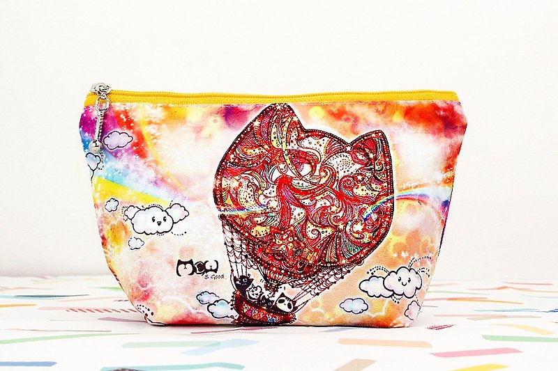 Good meow - repellent Cosmetic - cat hot-air balloon - Toiletry Bags & Pouches - Other Materials 