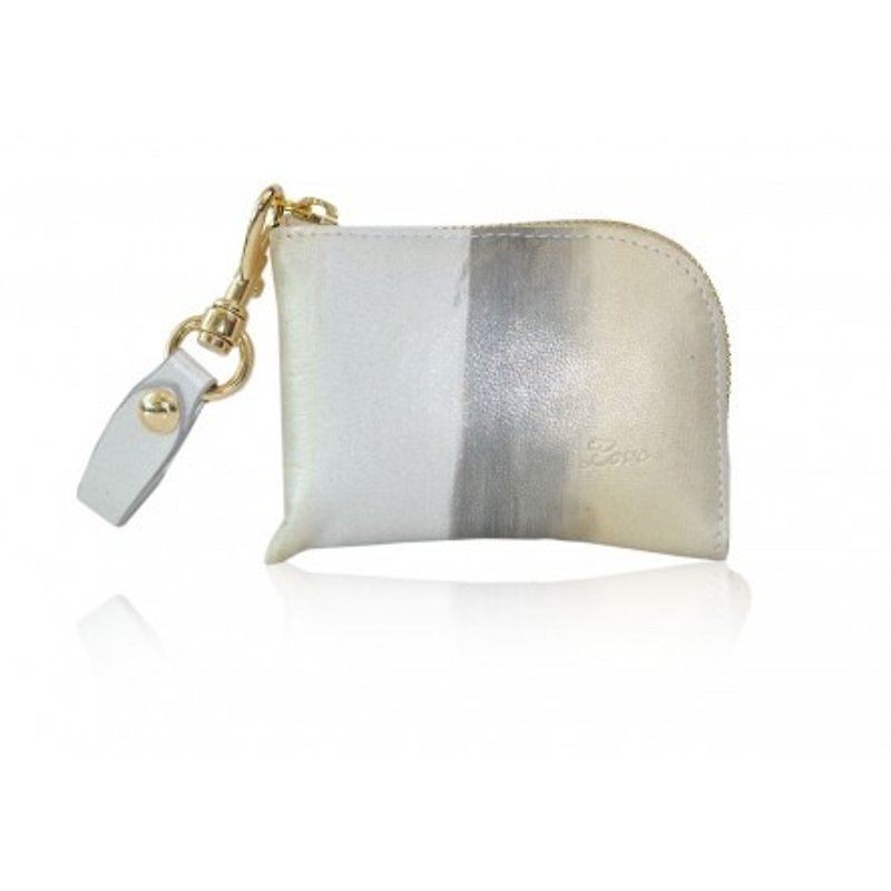 ISABELLA POUCHETTE HAND-PAINTED LEATHER (SILVERY LEMON)