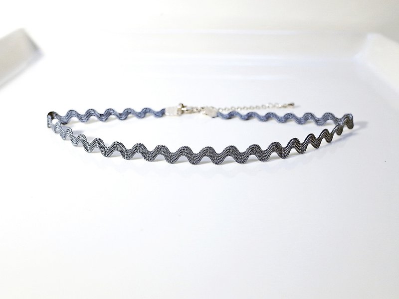 Pale Grey Choker , Necklace (3 colors) - Necklaces - Other Materials Blue