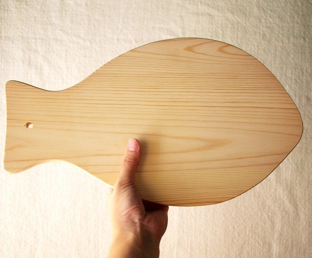 Handmade Fish Shaped Wooden Cutting Board with Handle