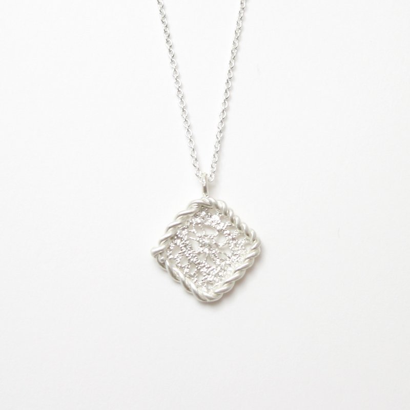 Lace Fried Dough Twist Necklace - Necklaces - Sterling Silver 
