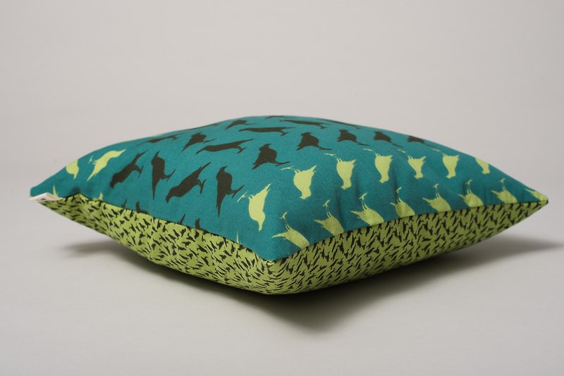 Double Face Cushion Cover - หมอน - ผ้าฝ้าย/ผ้าลินิน สีเขียว