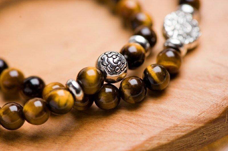 [Woody'sHandmade] courage. Double yellow Tiger Eye bracelets - Bracelets - Other Materials Yellow