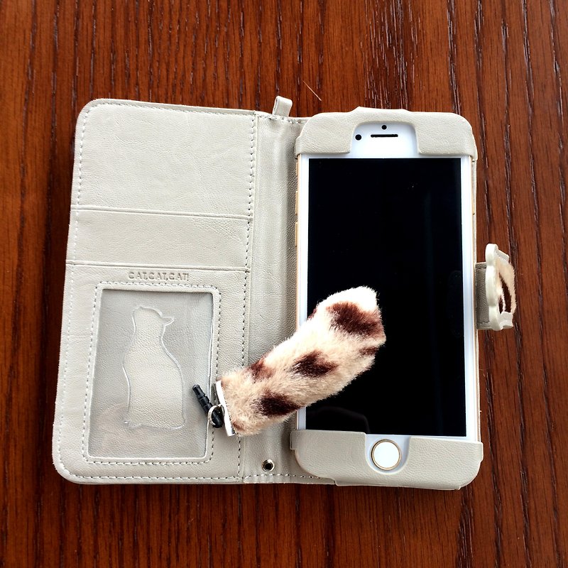iPhone6s / 6 PDAスタイルの携帯電話の場合 -  [ベージュ]かわいい猫の尾画面クリーナーストラップiPhone6ケース付き！ - スマホケース - その他の素材 多色