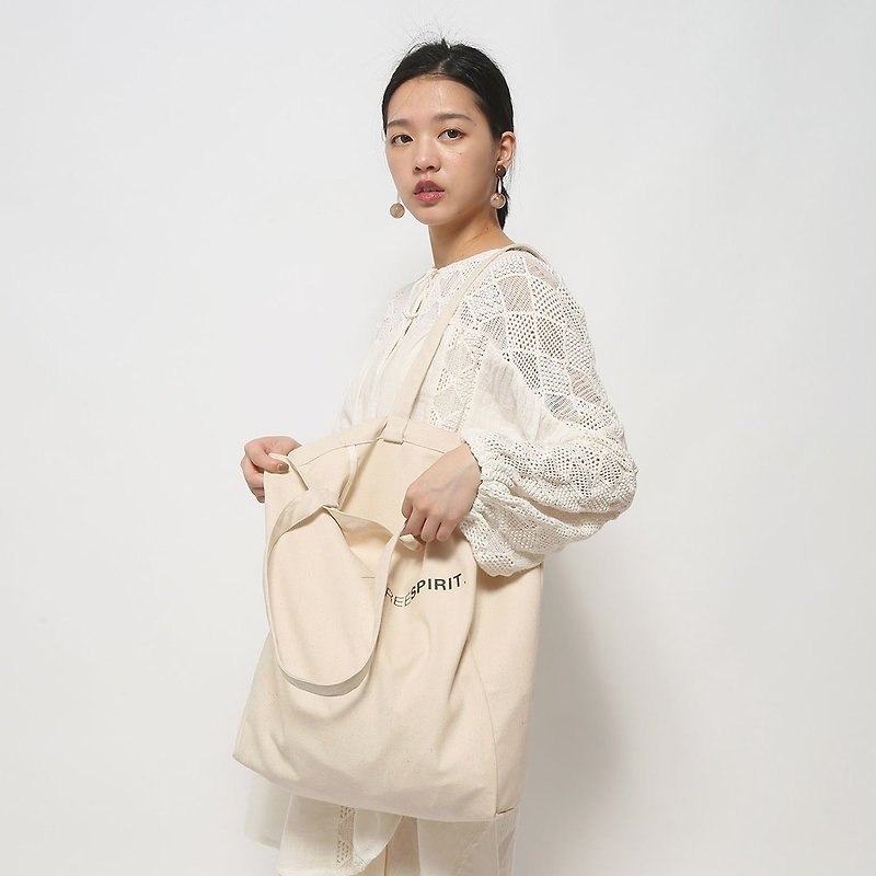 Free Spirit Original Leather Tote Bag - Messenger Bags & Sling Bags - Cotton & Hemp White