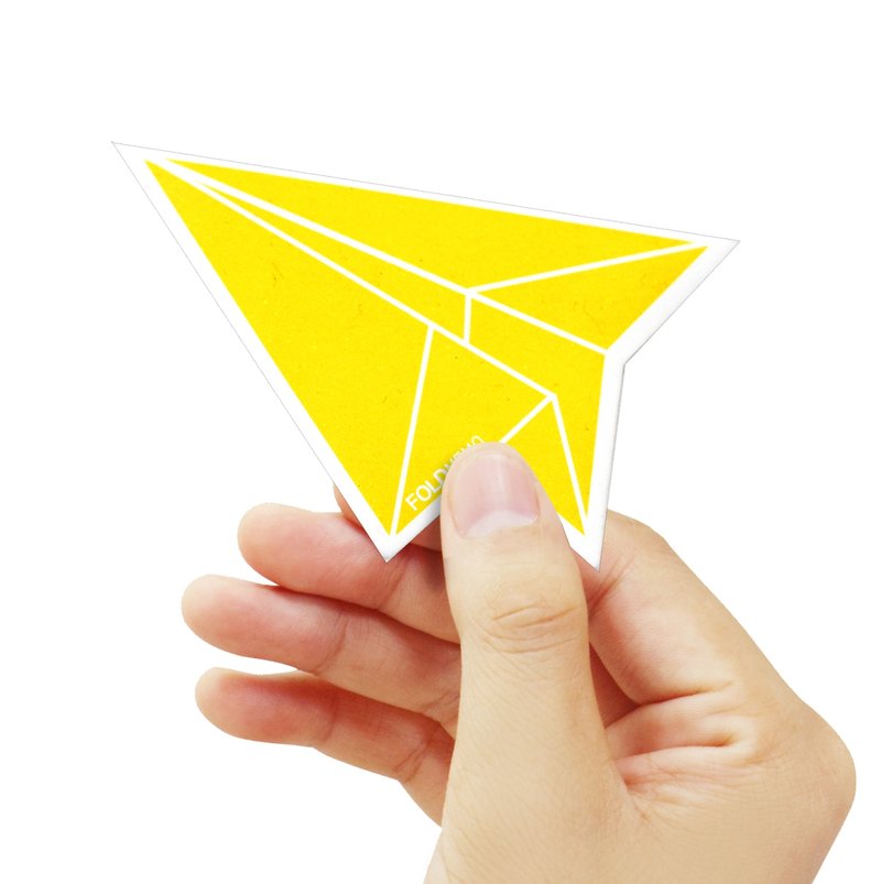 FOLD MEMO  耶誕新年交換禮物/ 摺紙便利貼 - 紙飛機 - 貼紙 - 紙 黃色