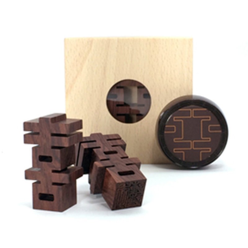 [Wanmu Silver] B-2 rosewood + wooden box (five-point seal)/囍stamp/marriage registration/gift - Stamps & Stamp Pads - Wood Brown