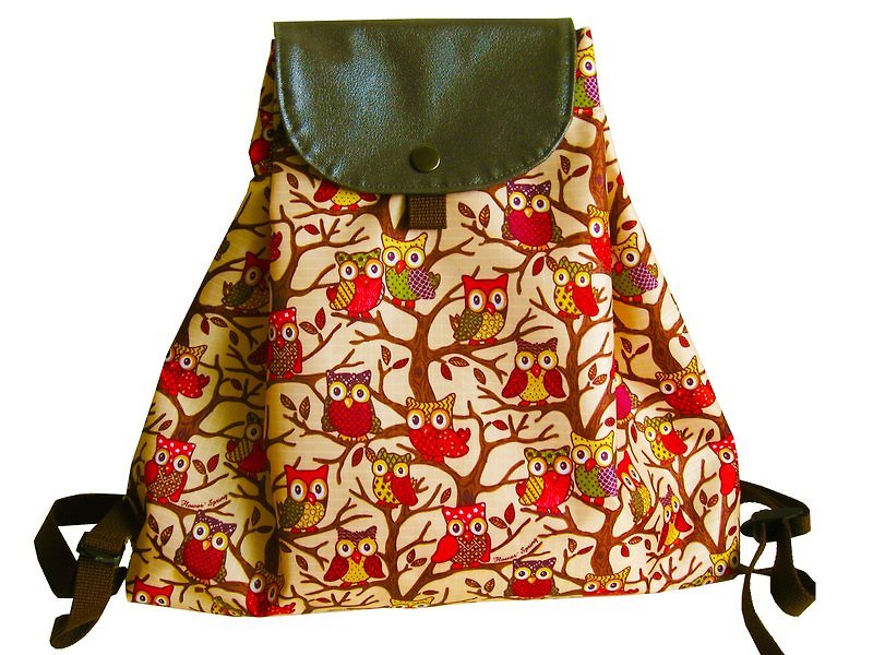 貓頭鷹站牌 束口後背包(重新上架囉) - 水桶包/束口袋 - 其他材質 多色