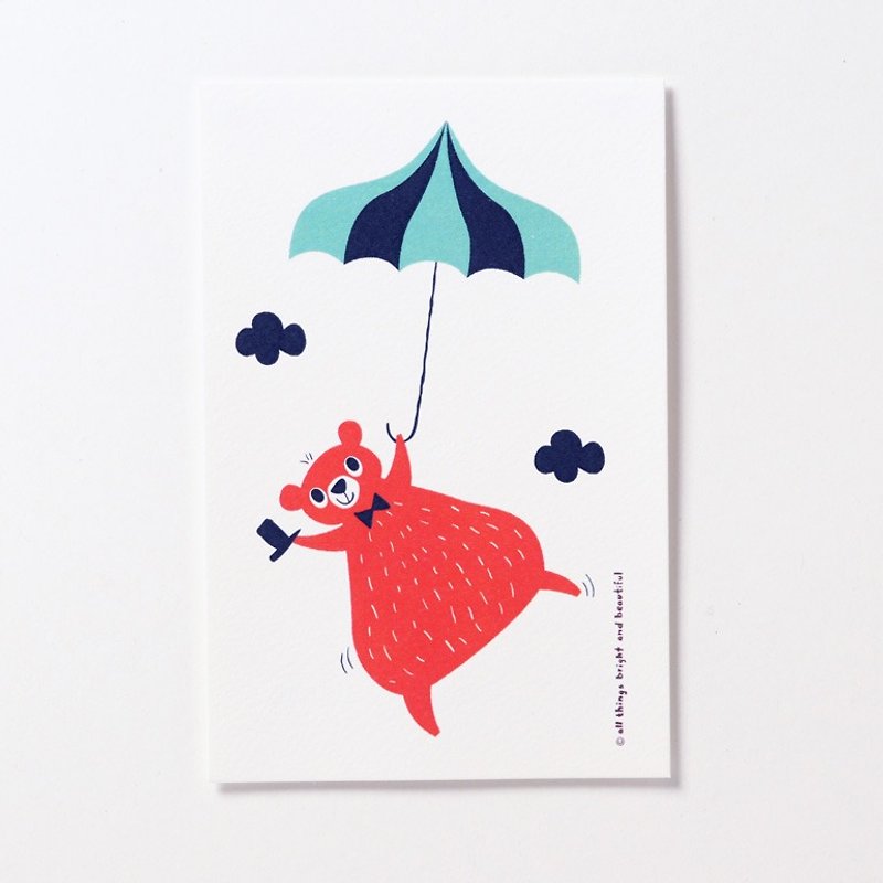 Bear Postcard - การ์ด/โปสการ์ด - กระดาษ สีแดง