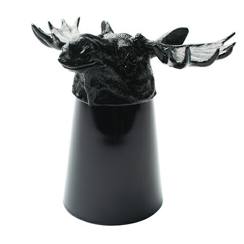 Japan Goody Grams Animal Shot Glass SHOT Cup Reindeer Elk - ถ้วย - วัสดุอื่นๆ สีดำ