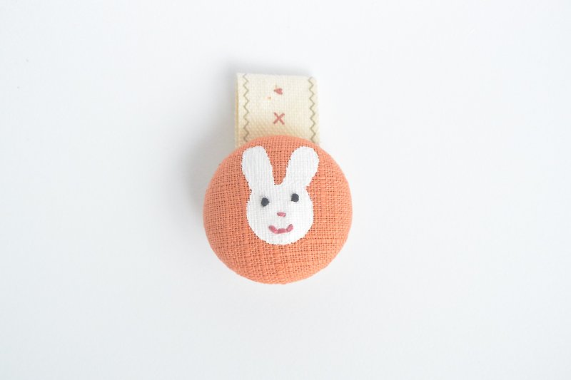 Hand-feel Cloth Buckle Hub-Little White Rabbit - ที่เก็บสายไฟ/สายหูฟัง - วัสดุอื่นๆ สีส้ม