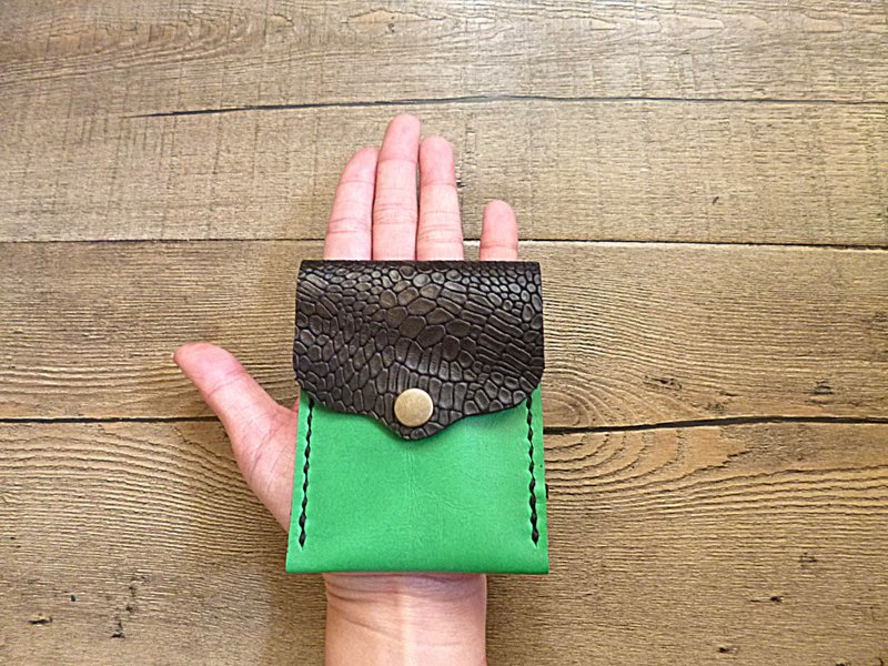 POPO│原野綠│掌心輕巧.證件套.零錢包│純皮革 - 證件套/識別證套 - 紙 咖啡色