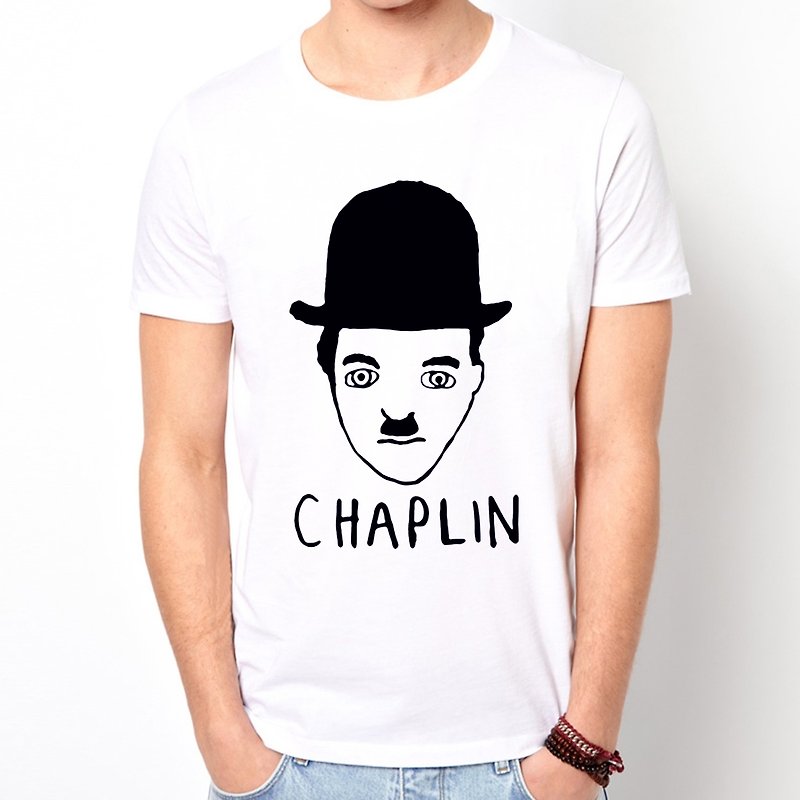Charlie Chaplin-Face T-shirt -2 color face Chaplin mimes Wen Qing art design trendy fashion - เสื้อยืดผู้ชาย - วัสดุอื่นๆ หลากหลายสี