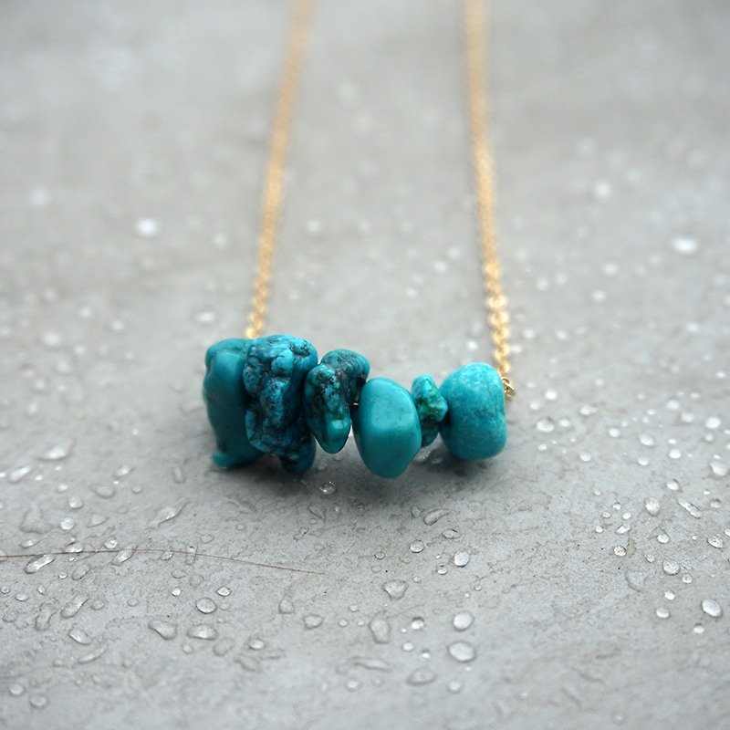 Turquoise stone necklace by Studdedheartz - สร้อยคอ - วัสดุอื่นๆ สีน้ำเงิน