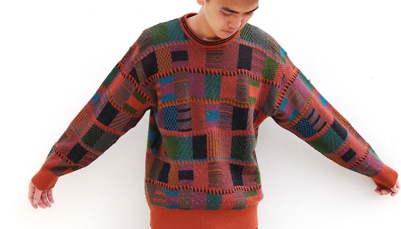 Vintage plaid sweater - Men's Sweaters - Other Materials 