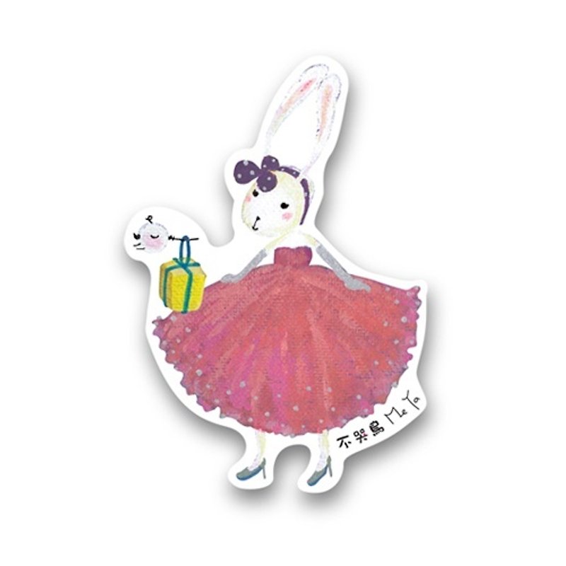 Thick Waterproof Sticker - Lace Rabbit. for you. - Stickers - Paper Pink