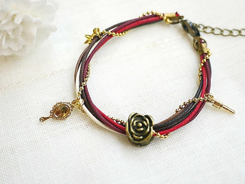 Paris*Le Bonheun. Happiness hand made. ZAKKA Pandora rainbow bracelet. Bracelet. Rose and Beauty - Bracelets - Other Metals Red