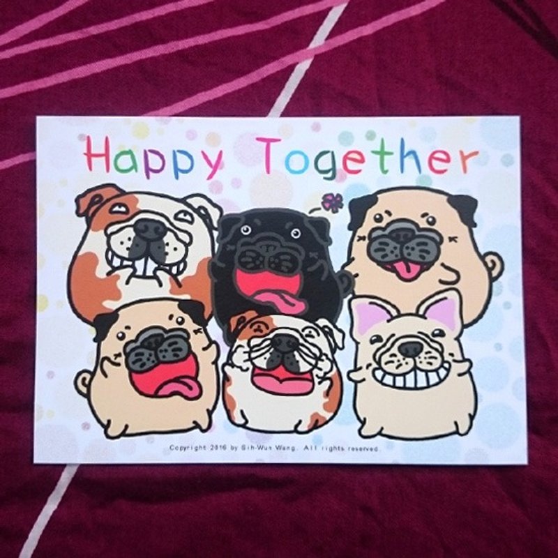 はがき - Happy Together - 私たちは友達です! - はがき・メッセージカード - 紙 ホワイト