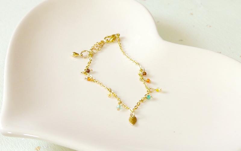 Light you up fallen leaves and small fruits bracelet SL226 - Bracelets - Other Materials Gold