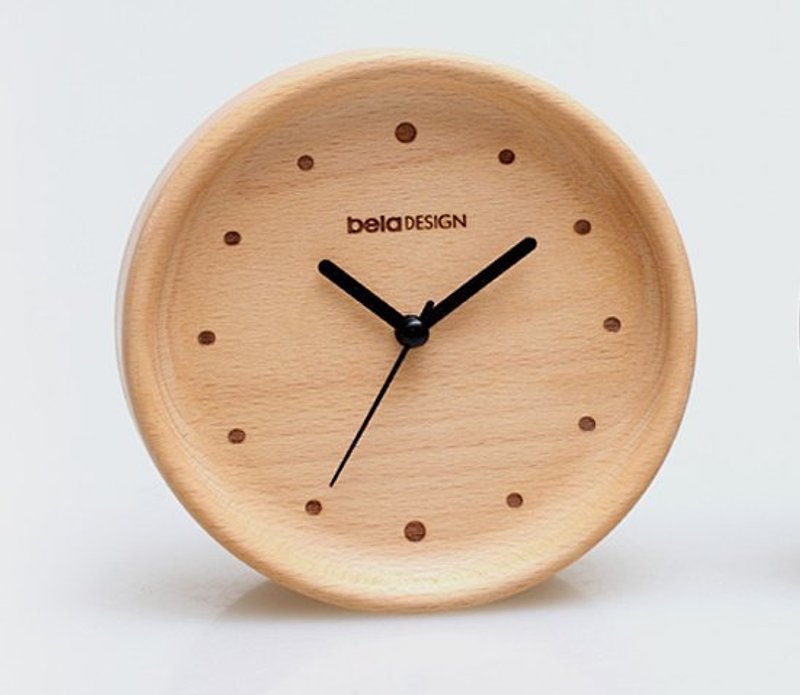 木入三分。德國櫸木 窄邊圓形時計 - นาฬิกา - ไม้ สีทอง