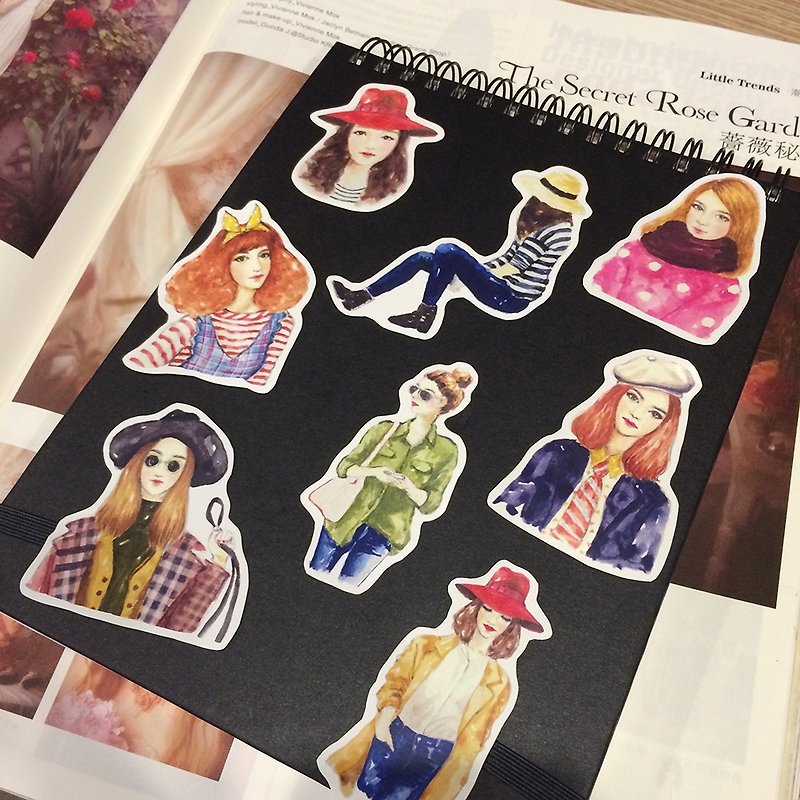 "Girls" sticker / 8 into - Stickers - Paper 