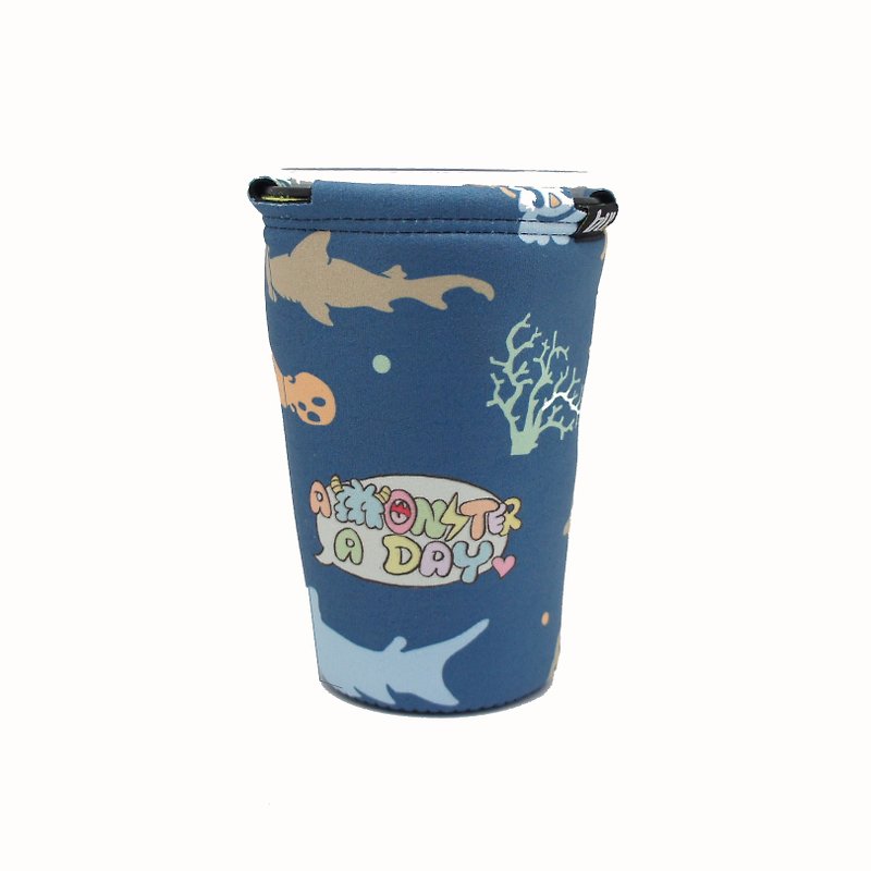BLR 置物架 飲料架 車用 gogoro 杯架 WD96s 一天一怪獸 海底世界 - 飲料提袋/杯袋/杯套 - 其他材質 藍色