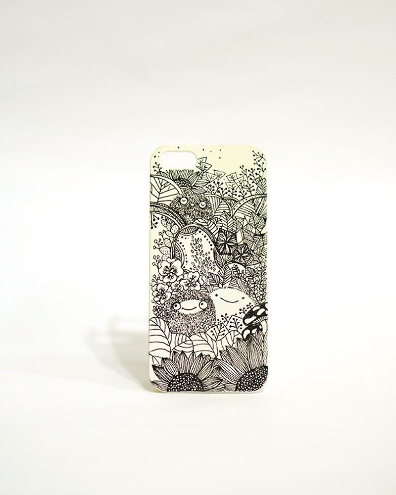 【森林精靈－手繪系列】iPhone 客製化限量手機殻 - 手機殼/手機套 - 塑膠 白色
