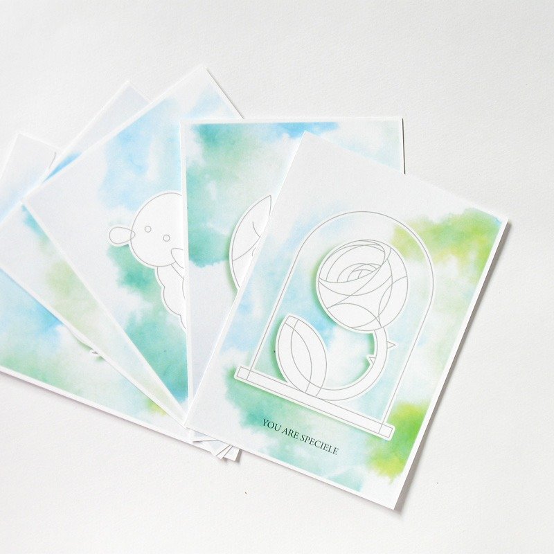 Set of five DIY  postcards with discounted price - Cards & Postcards - Paper Multicolor