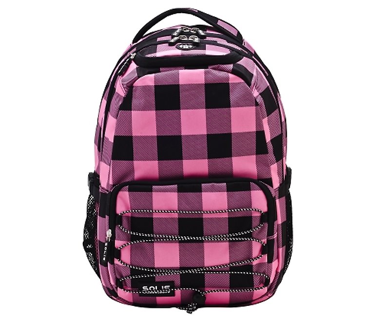 SOLIS Fantasy Square Series 13 drawstring laptop backpack(Pink/Black) - กระเป๋าแล็ปท็อป - เส้นใยสังเคราะห์ สึชมพู