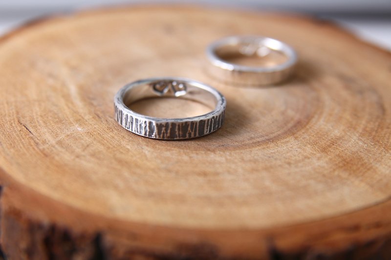 /Engraving Accepted/ Sterling Silver Ring / Hammered - แหวนทั่วไป - เงิน สีเงิน