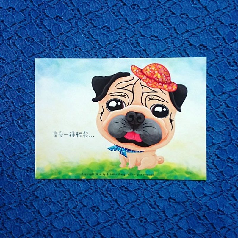 Postcard-Relaxing Pug - Cards & Postcards - Paper White