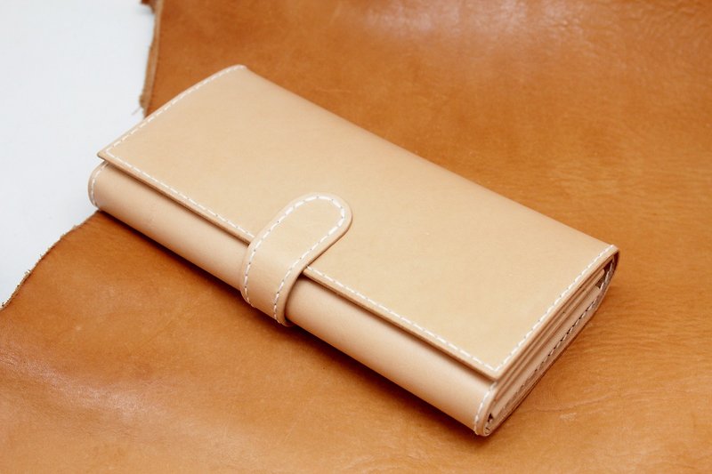 High quality Italian vegetable tanned leather wallet full Sew long / multi / vegetable tanned leather / sew-on / manual / Clutch / long clip - Wallets - Genuine Leather 