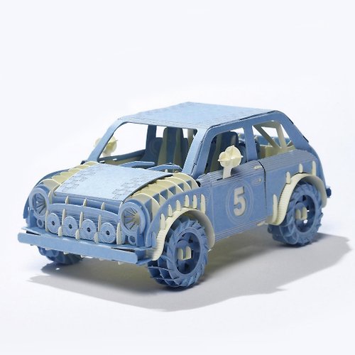 努果．Frutti di Nuli Papero紙風景 DIY迷你模型-拉力賽車(藍)/Mini Rally Car(Blue)