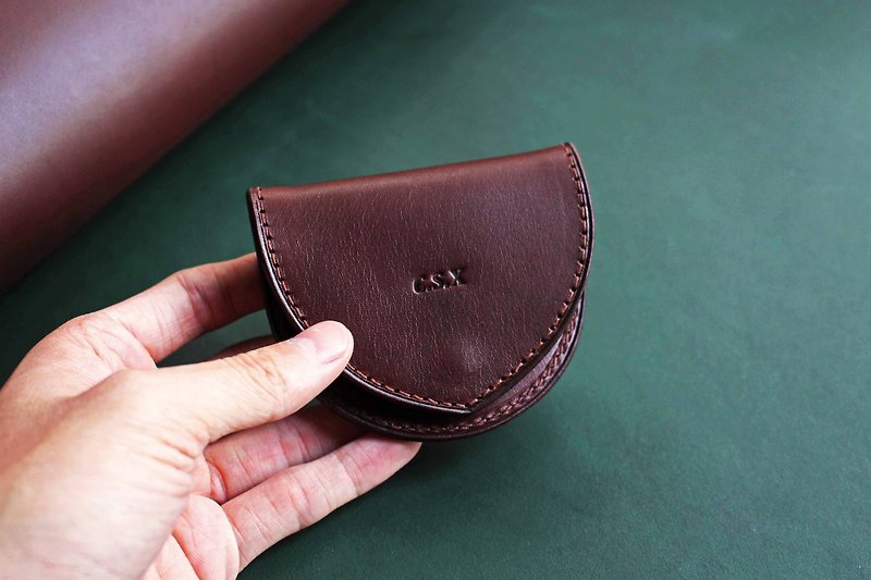 [VULCAN Lightweight coin purse] Coin case Italian thin Wax vegetable tanned cow leather multi-color optional - กระเป๋าใส่เหรียญ - หนังแท้ สีน้ำเงิน