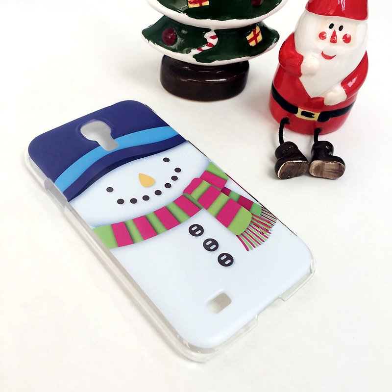 クリスマス シリーズ - ホワイト スノーマン プリント ソフト/ハード ケース iPhone X、iPhone 8、iPhone 8 Plus、iPhone 7 ケース、iPhone 7 Plus ケース、iPhone 6/6S、iPhone 6/6S Plus、Samsung Galaxy Note 7 ケース、Note 5 ケース、S7エッジケース、S7ケース - スマホケース - プラスチック ホワイト